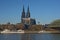 Cologne cathedral, radio tower and hogenzollern railway bridge