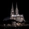 Cologne Cathedral at river rhine night shot