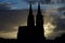 Cologne Cathedral silhouette in front of amazing sky