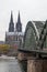 Cologne Cathedral, view from the KÃ¶ln Triangle with visitors
