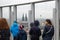 Cologne Cathedral, view from the KÃ¶ln Triangle with visitors