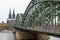 Cologne Cathedral, view from the KÃ¶ln Triangle with visitors