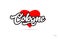 cologne city design typography with red heart icon logo