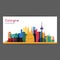 Cologne colorful architecture vector illustration