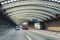 Cologne, Germany - July 26, 2019: Cars Driving Through The Tunnel. Autobahn 1- LÃ¶venicher autobahn tunnels