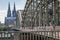 COLOGNE, GERMANY - JULY 31, 2015: Famous Hohenzollern Bridge