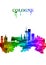 Cologne Germany skyline Portrait Rainbow