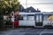 Cologne tram at a street crossing, traffic light is on red