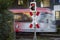 Cologne tram at a street crossing, traffic light is on red