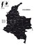 colombia administrativ and political vector map in black and white