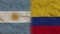 Colombia and Argentina Flags Together, Crumpled Paper Effect 3D Illustration