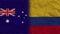 Colombia and Australia Flags Together, Crumpled Paper Effect 3D Illustration