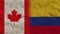 Colombia and Canada Flags Together, Crumpled Paper Effect 3D Illustration