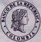 Colombia central bank Banco de la Republica seal on 50000 peso