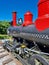 Colombia, Doradal, side view of a steam locomotive