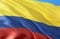 Colombia flag. Colombian flag 3d. Waving Flag of Colombia. 3D Waving flag design. Yellow, blue and red flags. The national symbol
