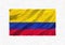 Colombia hand painted waving national flag.