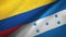 Colombia and Honduras two flags textile cloth, fabric texture