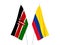 Colombia and Kenya flags