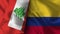 Colombia and Lebanon Realistic Flag â€“ Fabric Texture Illustration