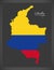 Colombia mainland map with Colombian national flag illustration