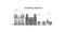 Colombia, Medellin city skyline isolated vector illustration, icons