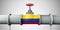 Colombia oil and gas fuel pipeline. Oil industry concept. 3D Rendering