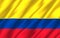 Colombia realistic flag illustration.