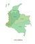 Colombia regions, vector geography background