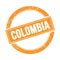 COLOMBIA text on orange grungy round stamp
