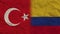 Colombia and Turkey Flags Together, Crumpled Paper Effect 3D Illustration