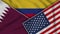 Colombia United States of America Qatar Flags Together Fabric Texture Illustration