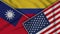 Colombia United States of America Taiwan Flags Together Fabric Texture Illustration