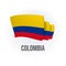 Colombia vector flag. Bended flag of Colombia, realistic vector illustration