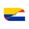 Colombia versus Paraguay, two vector flags icon for sport competition