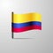 Colombia waving Shiny Flag design vector
