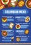 Colombian cuisine vector menu meals of Colombia