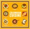 Colombian cuisine vector poster, Colombia meals