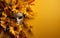 Colombian festivals metal mask with yellow flowers poster