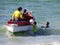 Colombian fishermen adults & childs on the beach