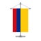 Colombian flag on the metallic cross pole, illustration