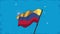 colombian flag waving in pole