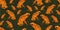 Colombian golden poison frog seamless pattern with leaves background seamless