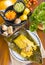 Colombian recipe - steamed tamales cooked in banana leaves