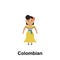 Colombian, woman cartoon icon. Element of People around the world color icon. Premium quality graphic design icon. Signs and