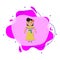 Colombian, woman cartoon liquid bacdge icon. Simple color vector of people around the world icons for ui and ux, website or mobile