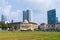 Colombo city view with old houses and modern skyscrapers