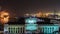 Colombo harbor and customs building at night