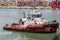 Colombo, Sri Lanka - tug boat near the container terminal, inside the sea port,