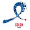 Colon cancer awareness ribbon.